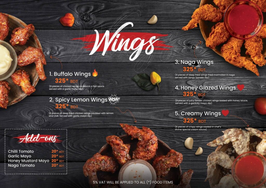 rustic eatery menu wings