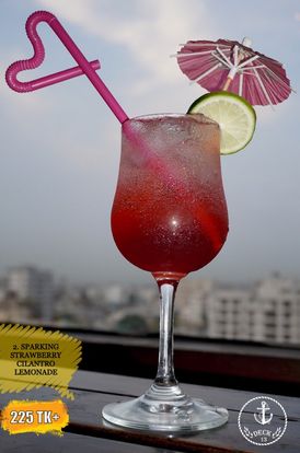 Sparking Strawberry Cilantro Lemonade