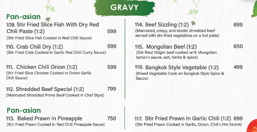 The Forest Loung Menu - Gravy