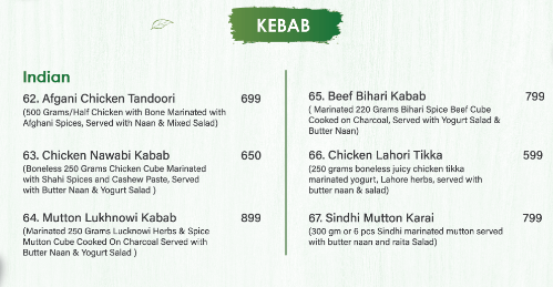 The Forest Lounge Menu - Kebab 2