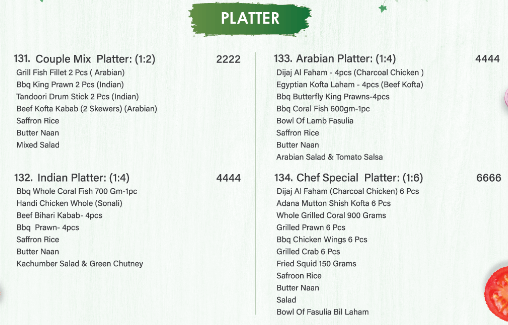 The Forest Loung Menu - Platters