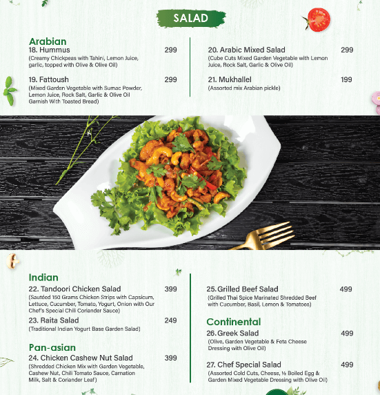 The Forest Lounge Menu - Salad