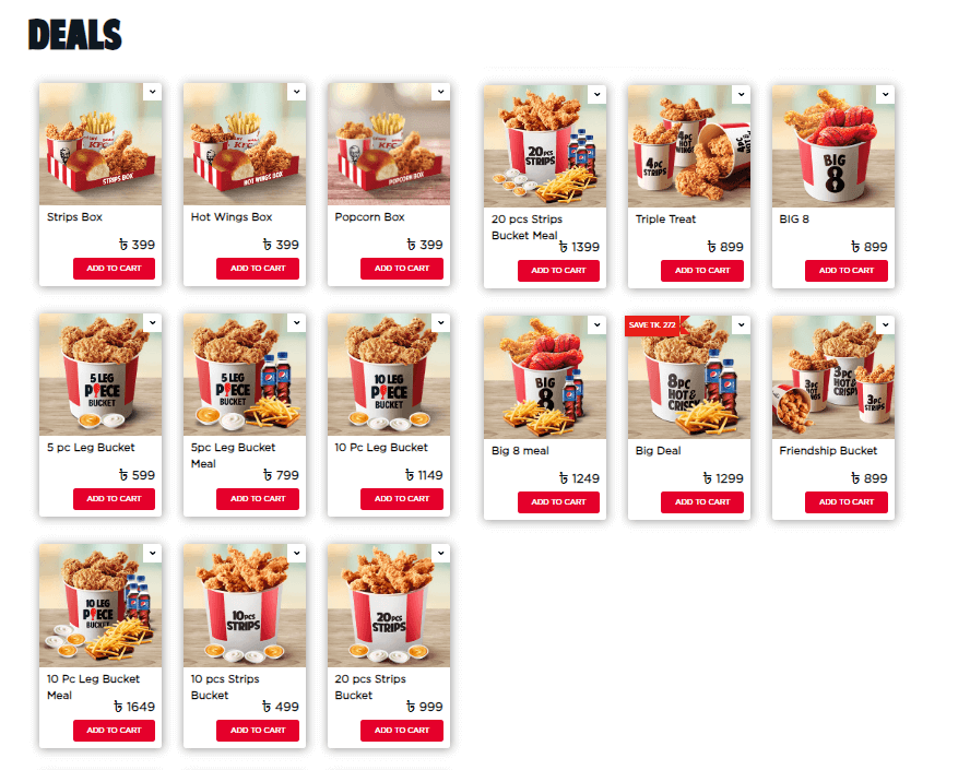 KFC bd Combo Deals
